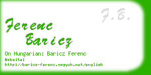 ferenc baricz business card